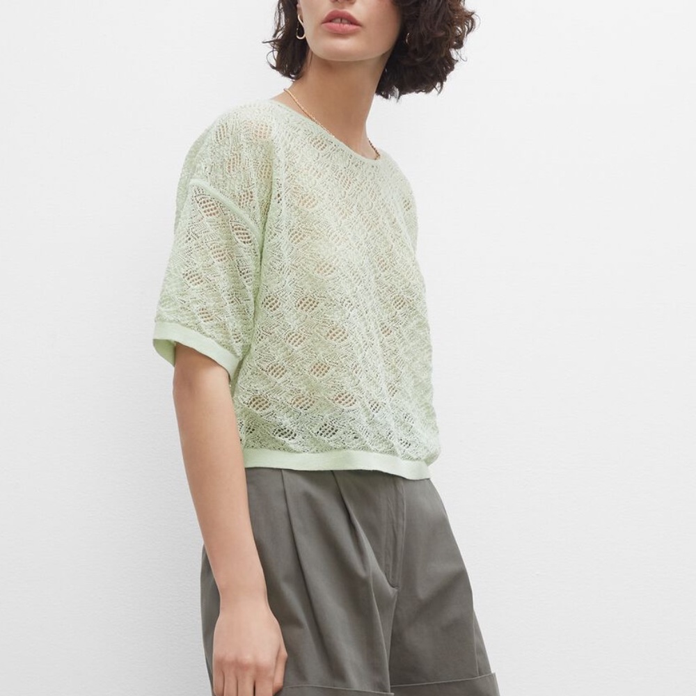 Lace Stitch Tee - New With Tags - NEVER WORN - Light Green